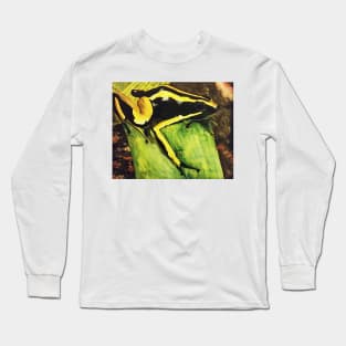 Poison Dart Arrow Frog--Black and Yellow Long Sleeve T-Shirt